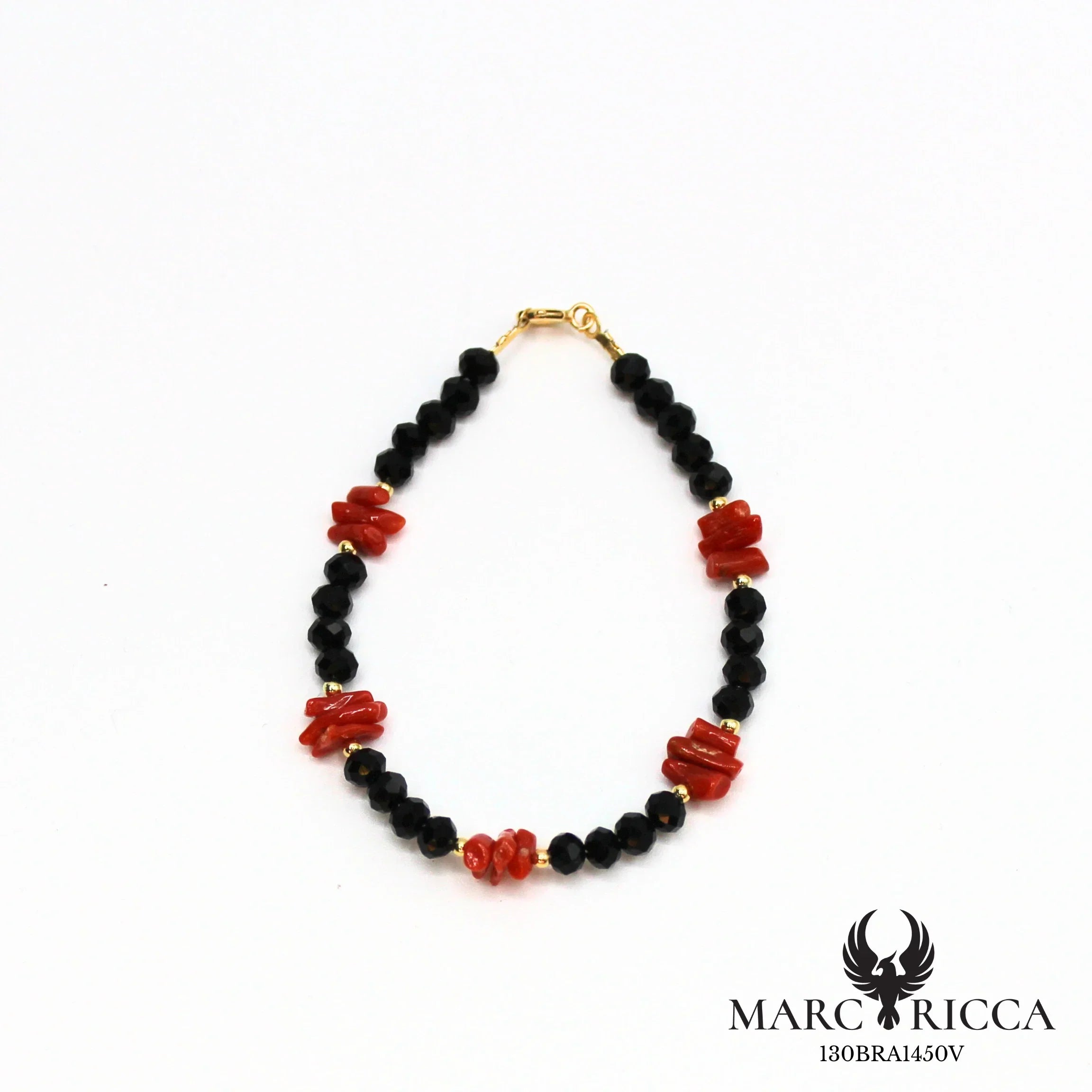 Bracelet cristal noir et corail cupolino