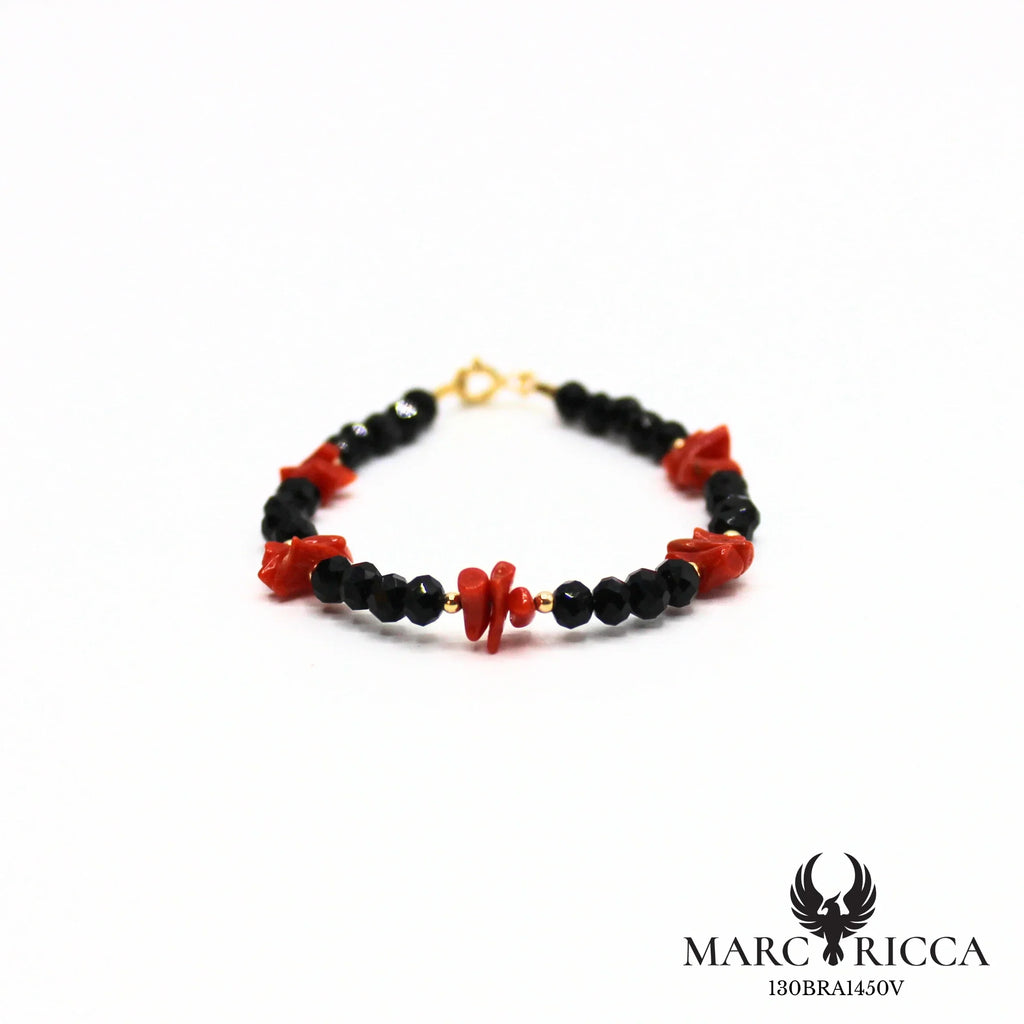 Bracelet cristal noir et corail cupolino