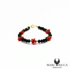Bracelet cristal noir et corail cupolino
