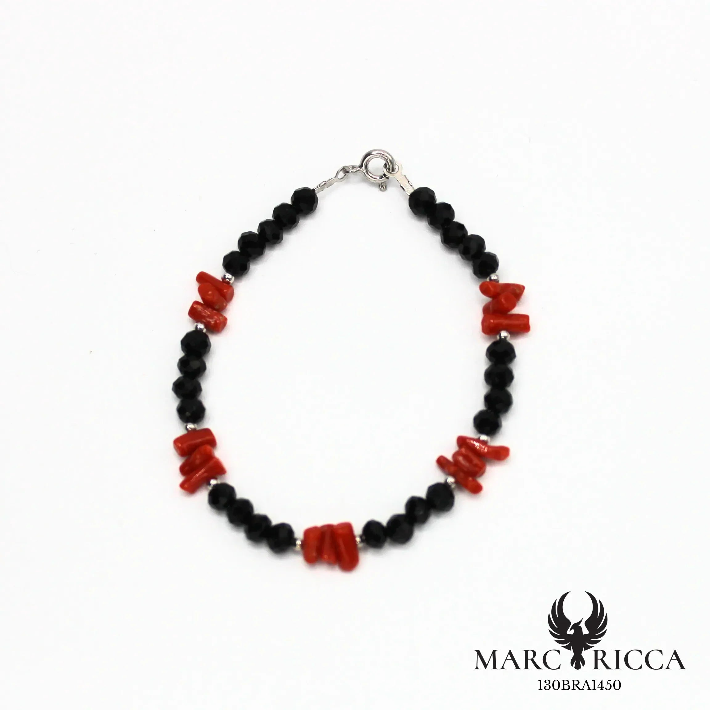 Bracelet cristal noir et corail cupolino