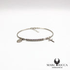 Bracelet Jonc Argent Madone, Croix Vermeil