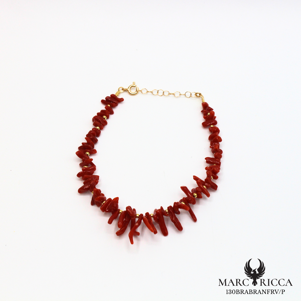Bracelet corail Branche et perles en vermeil