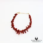 Bracelet corail Branche et perles en vermeil
