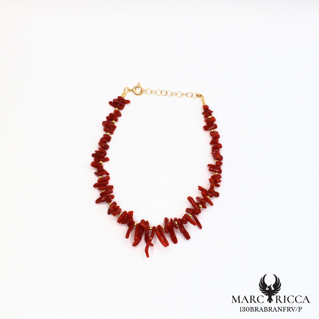 Bracelet corail Branche et perles en vermeil