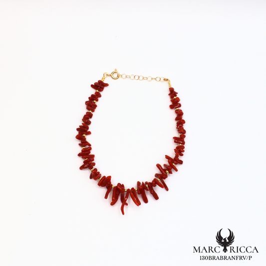 Bracelet corail Branche et perles en vermeil