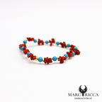 Bracelet élastique corail cupolino avec turquoise ou jade