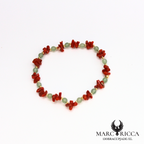 Bracelet élastique corail cupolino avec turquoise ou jade
