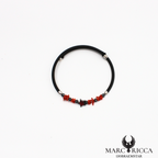 Bracelet jonc caoutchouc corail et hématite étoile