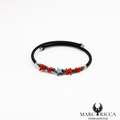 Bracelet jonc caoutchouc corail et hématite étoile