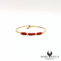 Bracelet jonc avec tubes de corail