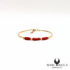 Bracelet jonc avec tubes de corail