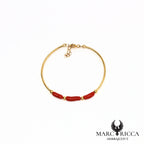 Bracelet jonc avec tubes de corail