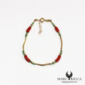 Bracelet en vermeil avec tube de corail