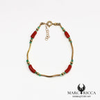 Bracelet en vermeil avec tube de corail