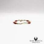 Bracelet en vermeil avec tube de corail