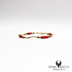 Bracelet en vermeil avec tube de corail