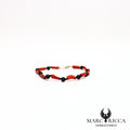 Bracelet tubes de corail et perles d'agate noir