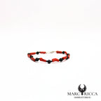 Bracelet tubes de corail et perles d'agate noir