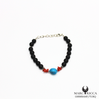 Bracelet acier corail et turquoise