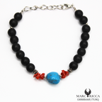 Bracelet acier corail et turquoise