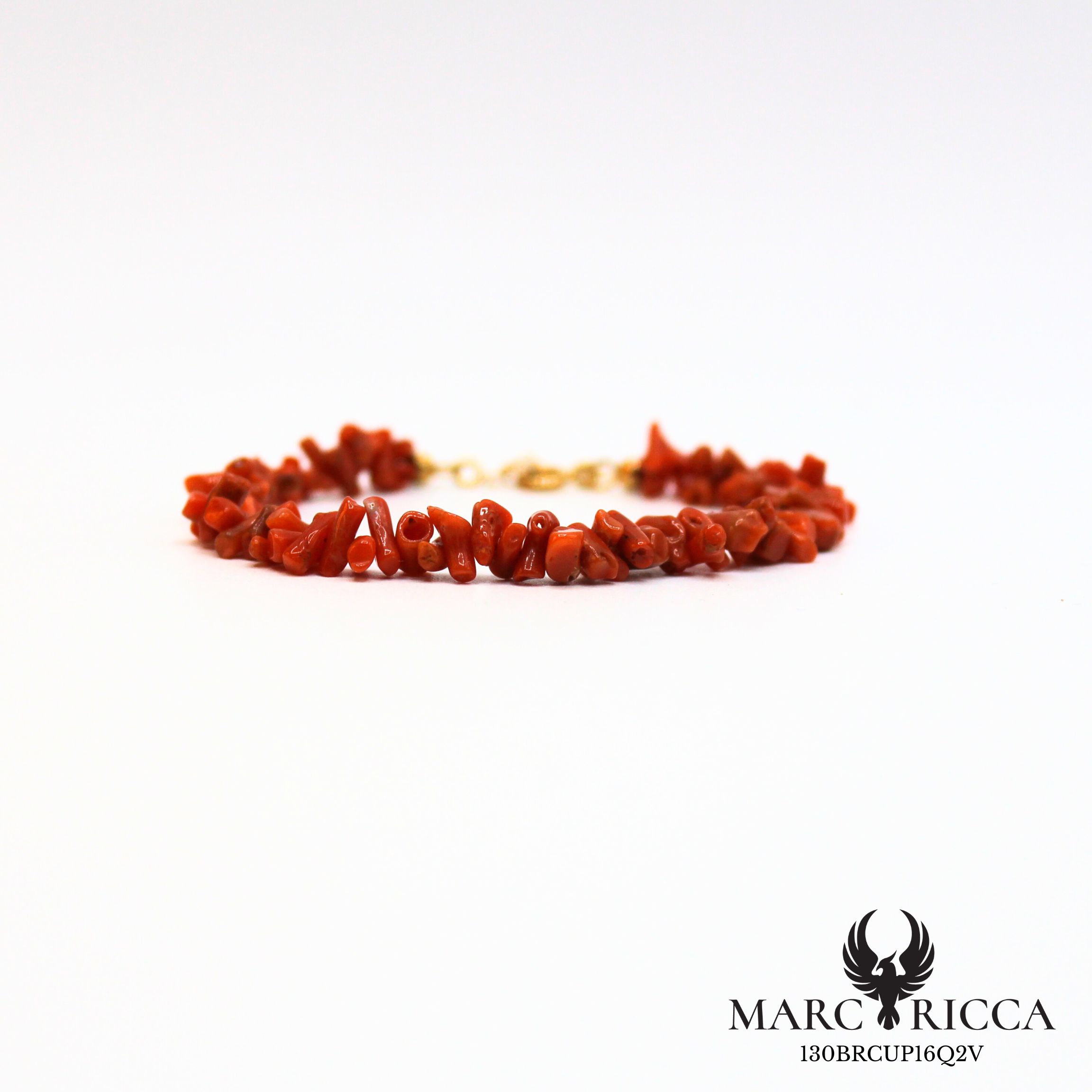 Bracelet corail cupolino et vermeil