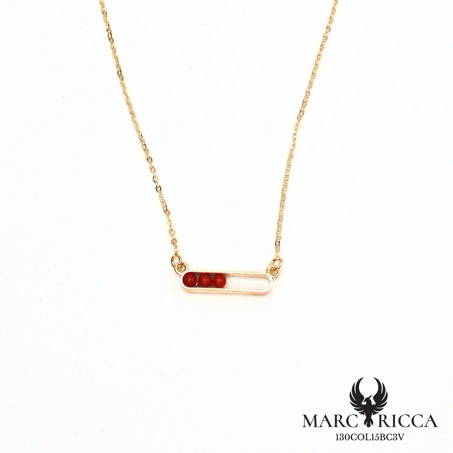Collier en vermeil avec 3 perles de corail