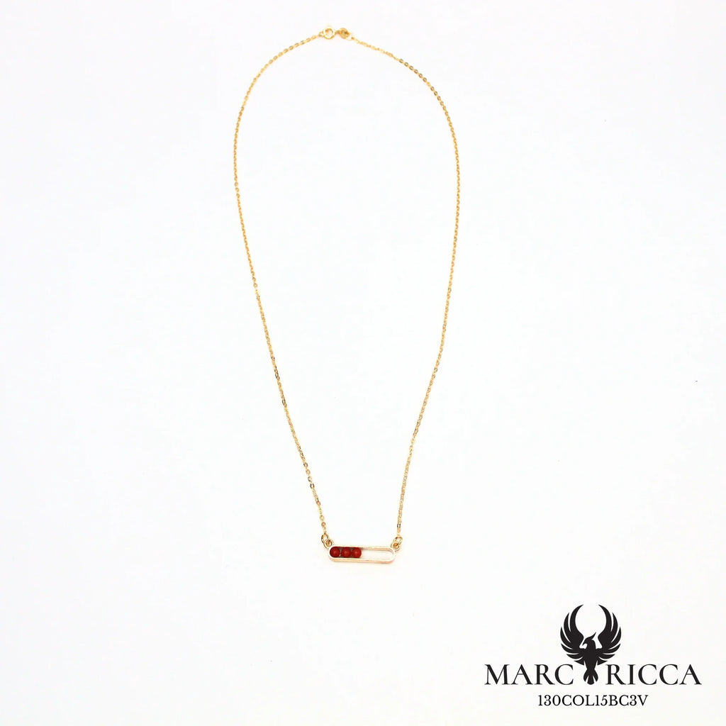 Collier en vermeil avec 3 perles de corail