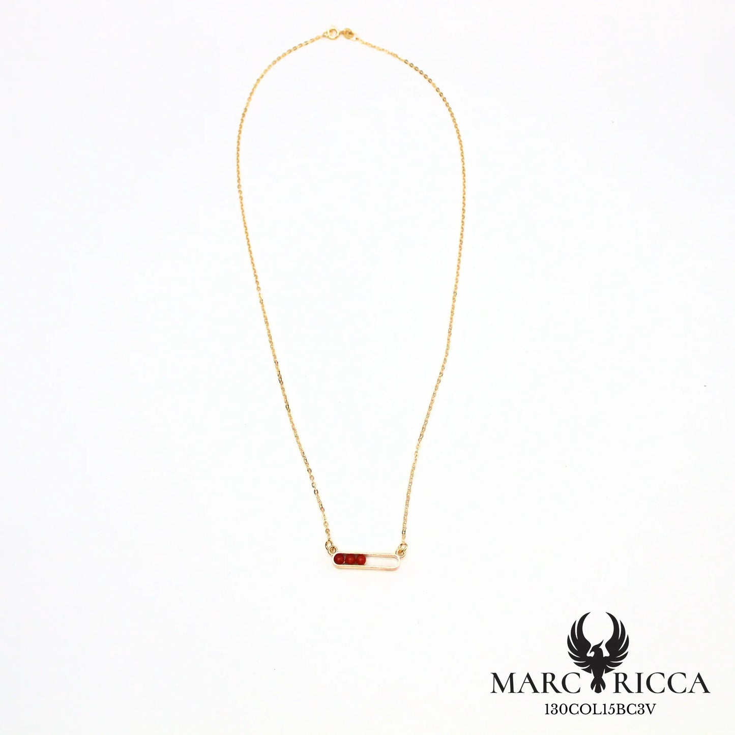 Collier en vermeil avec 3 perles de corail