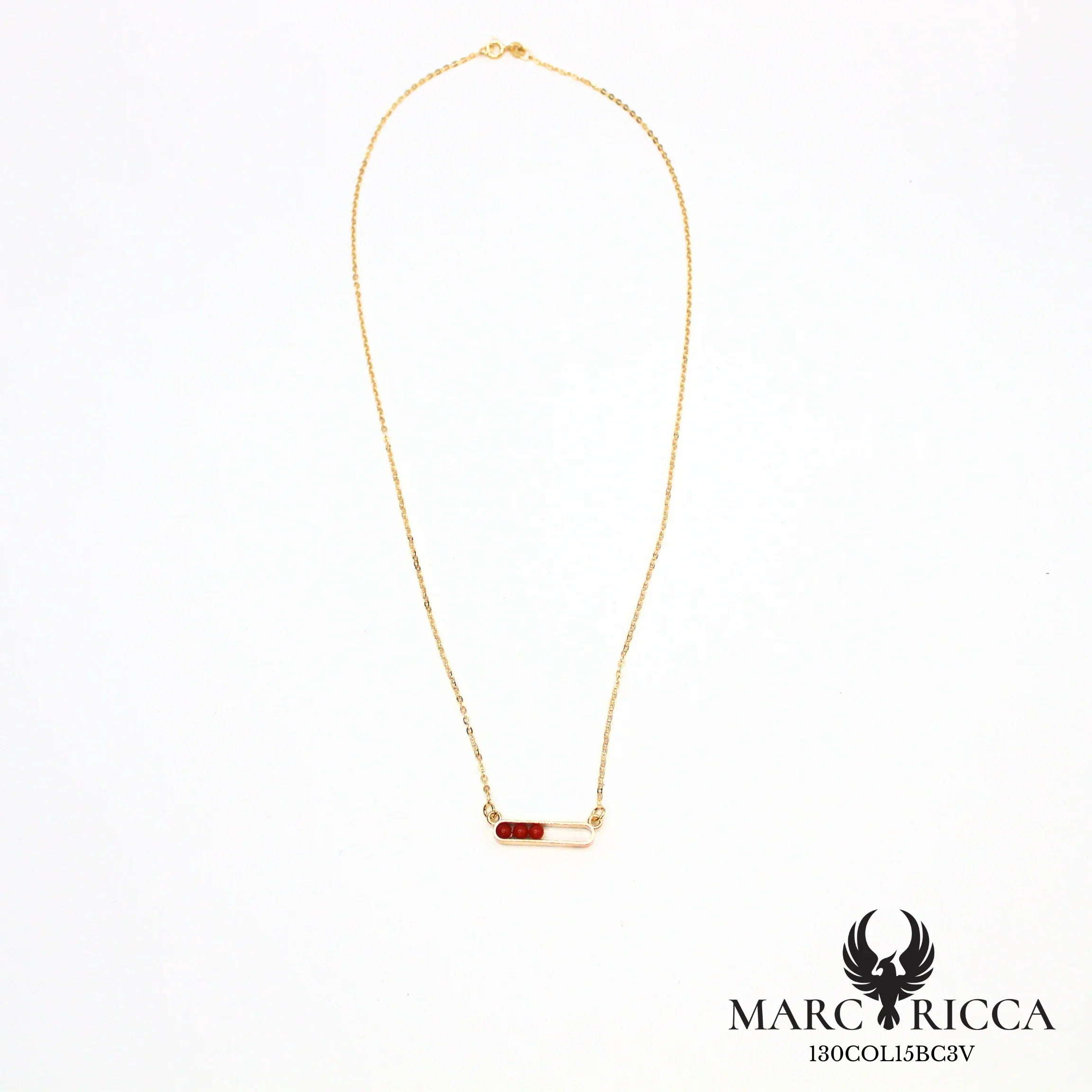 Collier en vermeil avec 3 perles de corail