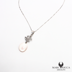 Collier en argent motif branche de corail avec Œil de Sainte Lucie