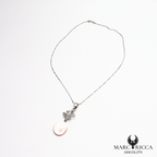 Collier en argent motif branche de corail avec Œil de Sainte Lucie
