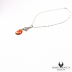 Collier en argent motif branche de corail avec Œil de Sainte Lucie