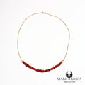 Collier corail cupolino et chaîne en vermeil