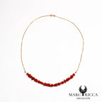 Collier corail cupolino et chaîne en vermeil