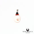 Pendentif Argent Œil de St-Lucie, Corail & Onyx Vermeil
