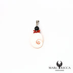 Pendentif Argent Œil de St-Lucie, Corail & Onyx Vermeil