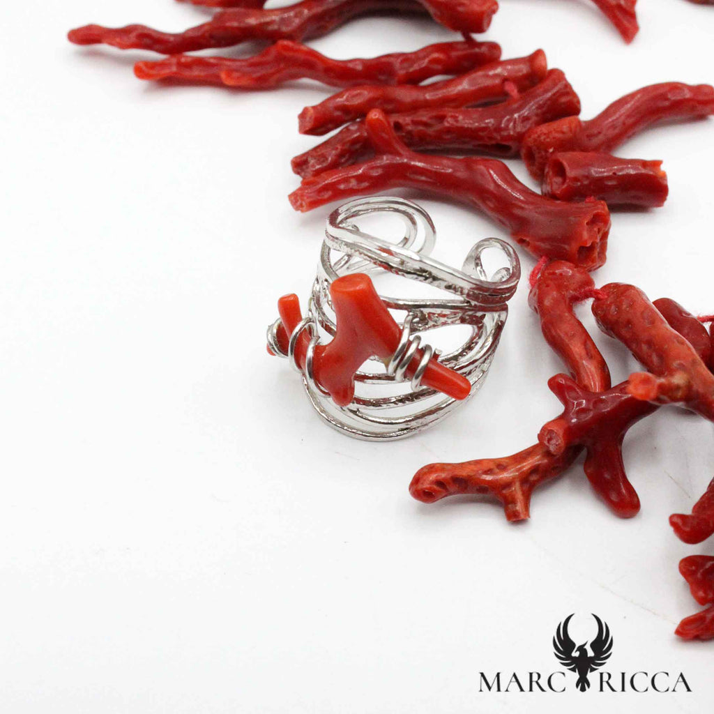 Bague Argent Corail Branche