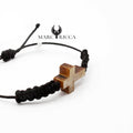 Bracelet Cordon Macramé & Croix en Bélier