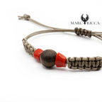 Bracelet Cordon Ronce de Noyer & Corail
