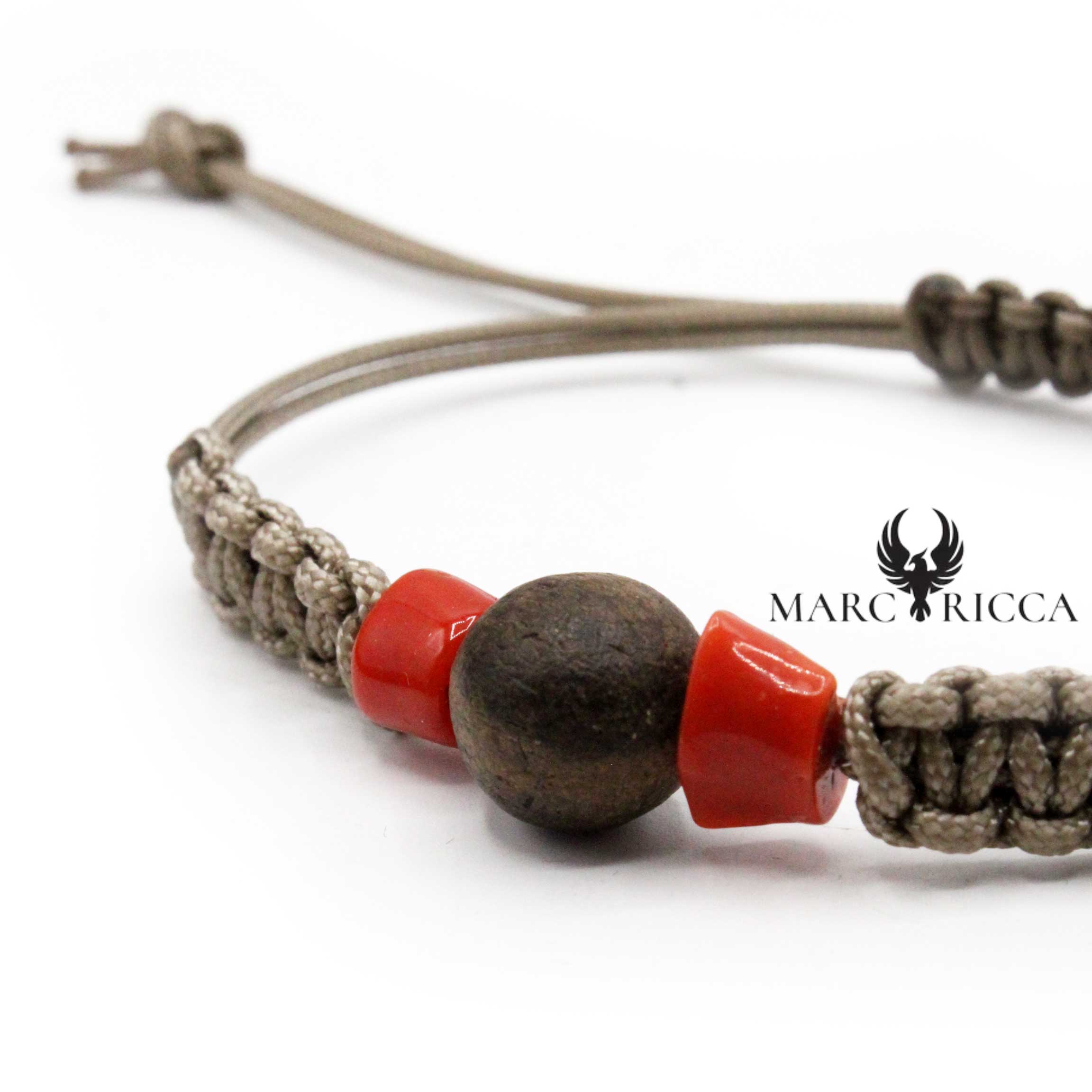 Bracelet Cordon Ronce de Noyer & Corail