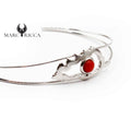 Bracelet Jonc Argent Corail et Corse