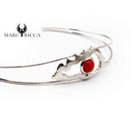 Bracelet Jonc Argent Corail et Corse