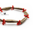 Bracelet Elastique Graines Flamboyant & Corail