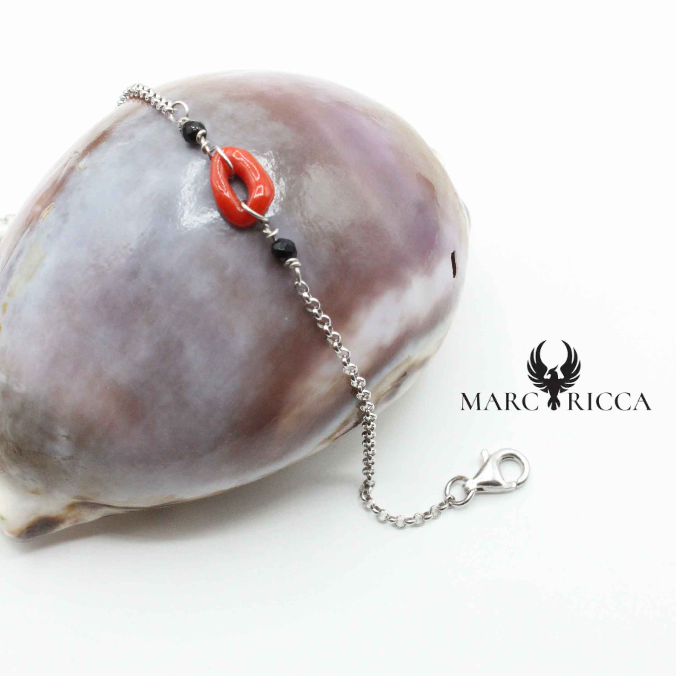 Bracelet Argent Anneau de Corail Chainette