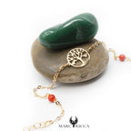 Bracelet Or Arbre de Vie & Perles Corail