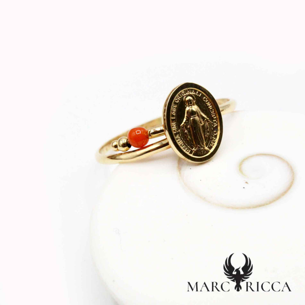Bague Or Corail Perle & Miraculeuse