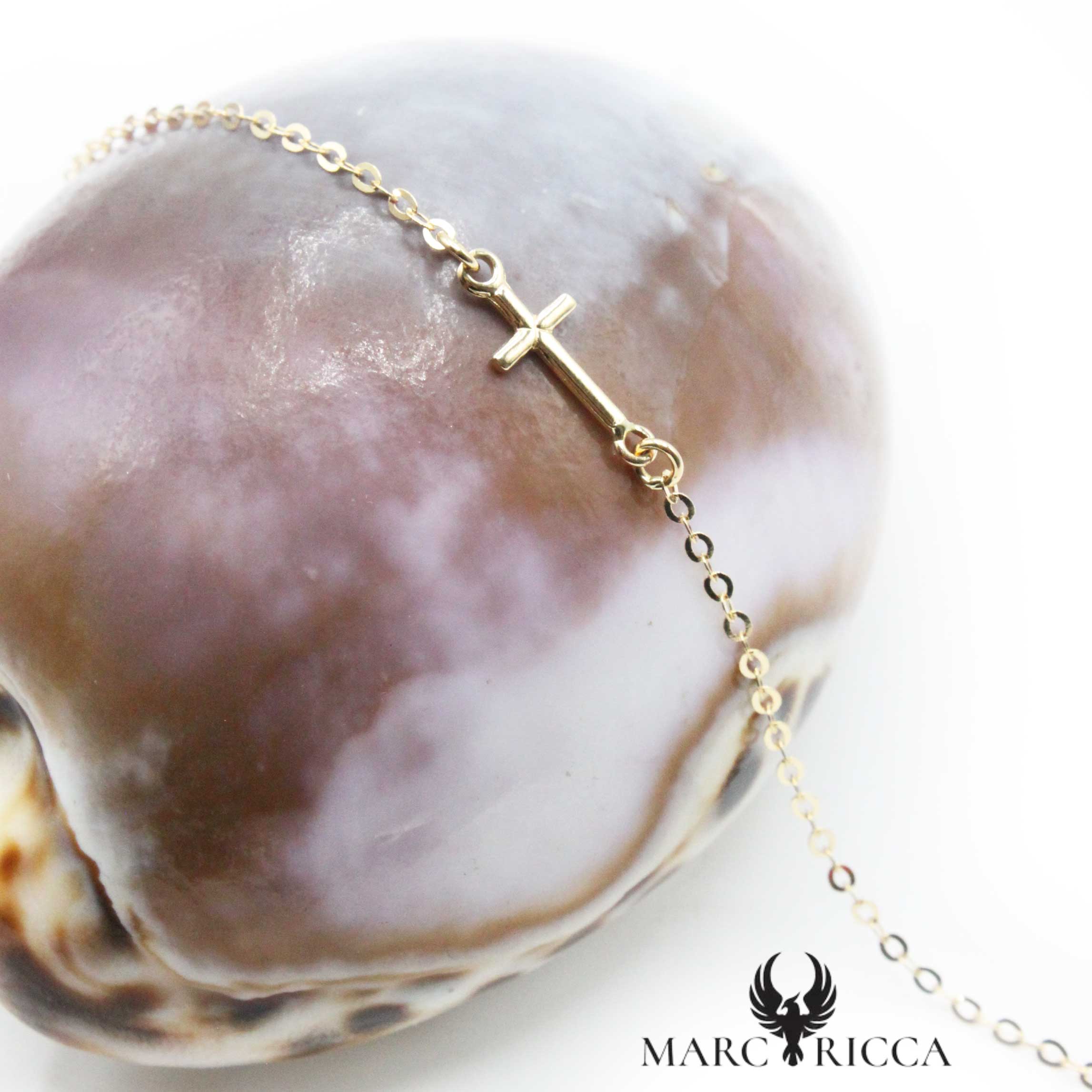 Bracelet Or Chainette & Croix