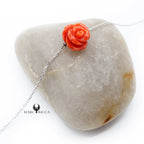 Bracelet Or Chainette Rose en Corail