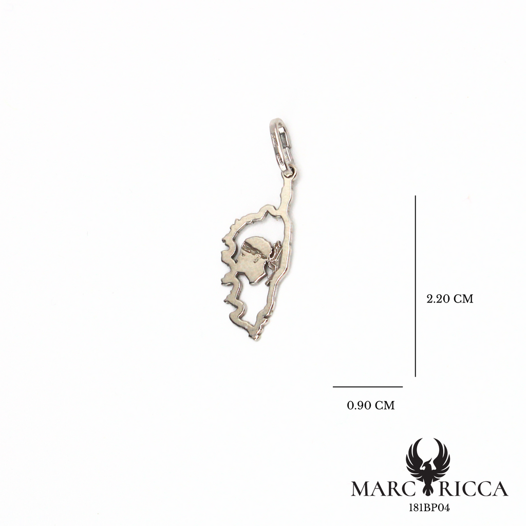 Pendentif Argent Corse & Tête de Maure