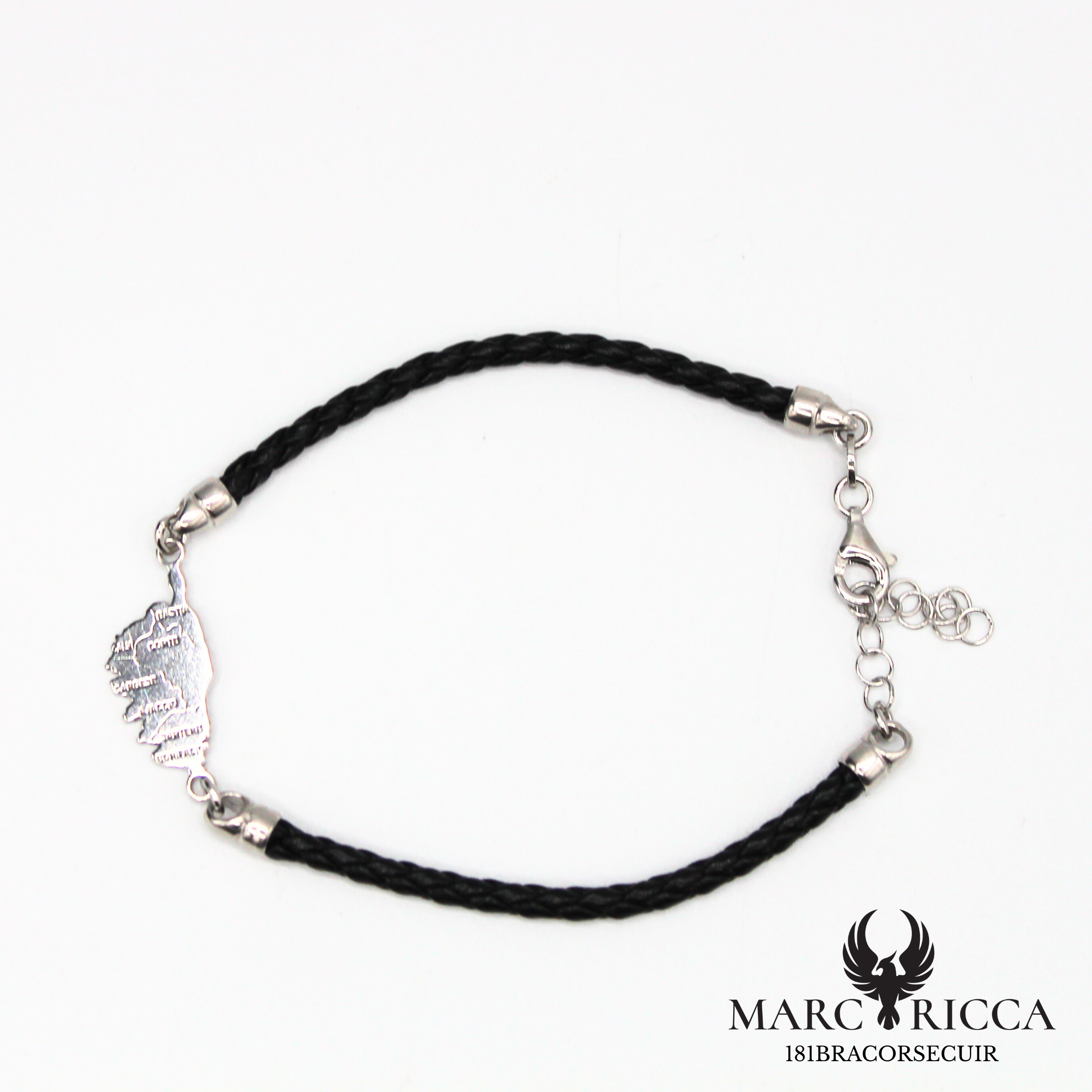 Bracelet Argent Corse Cuir et Argent